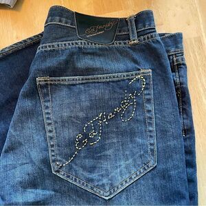 Mens ED Hardy jeans by Christian Audigier size 40x32 40 Waist 32 length button